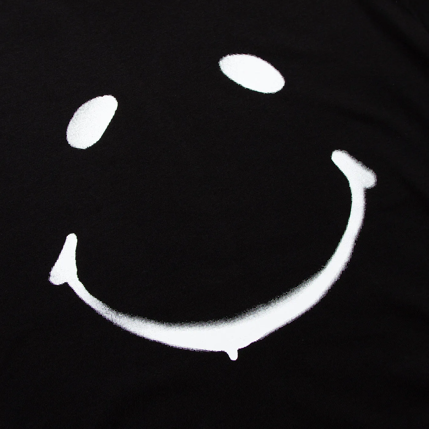 Stencilled Smiley Front - Tshirt - Black