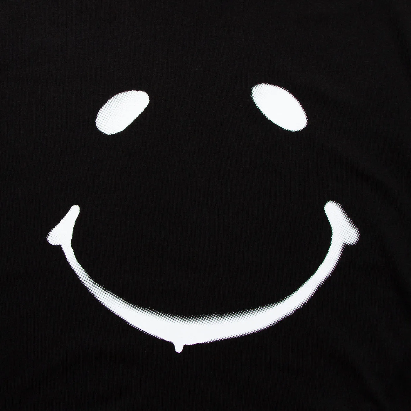 Stencilled Smiley Front - Tshirt - Black