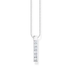 STERLING SILVER HERITAGE ENGRAVABLE CZ BAR NECKLACE