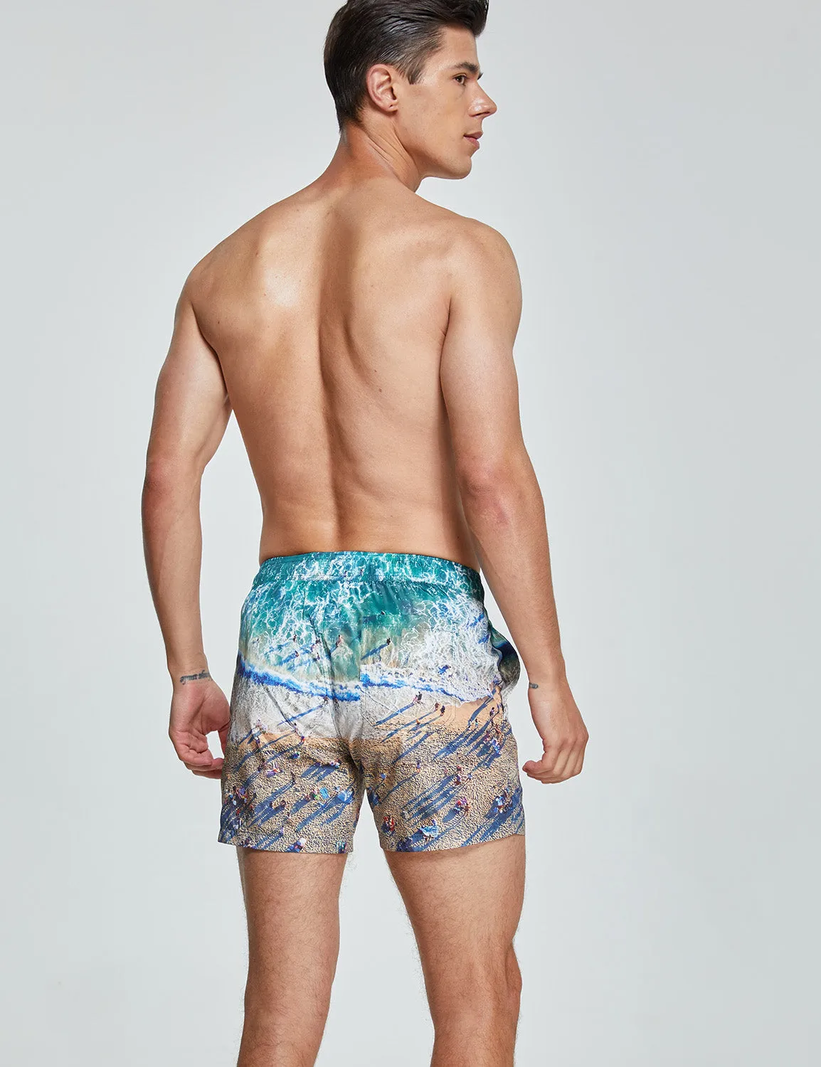 Swim Shorts 231301 with Quick-Dry in Green Beach