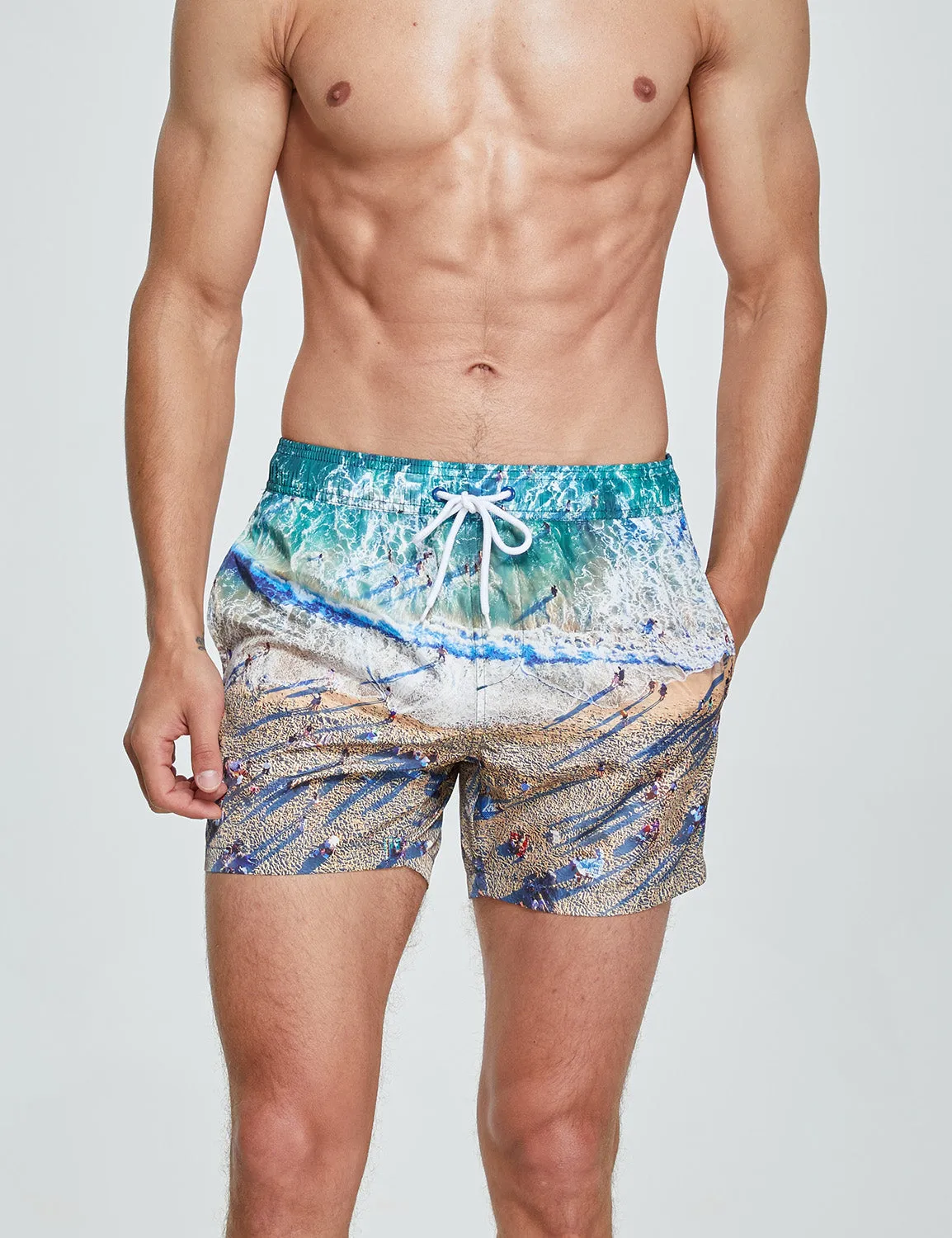 Swim Shorts 231301 with Quick-Dry in Green Beach