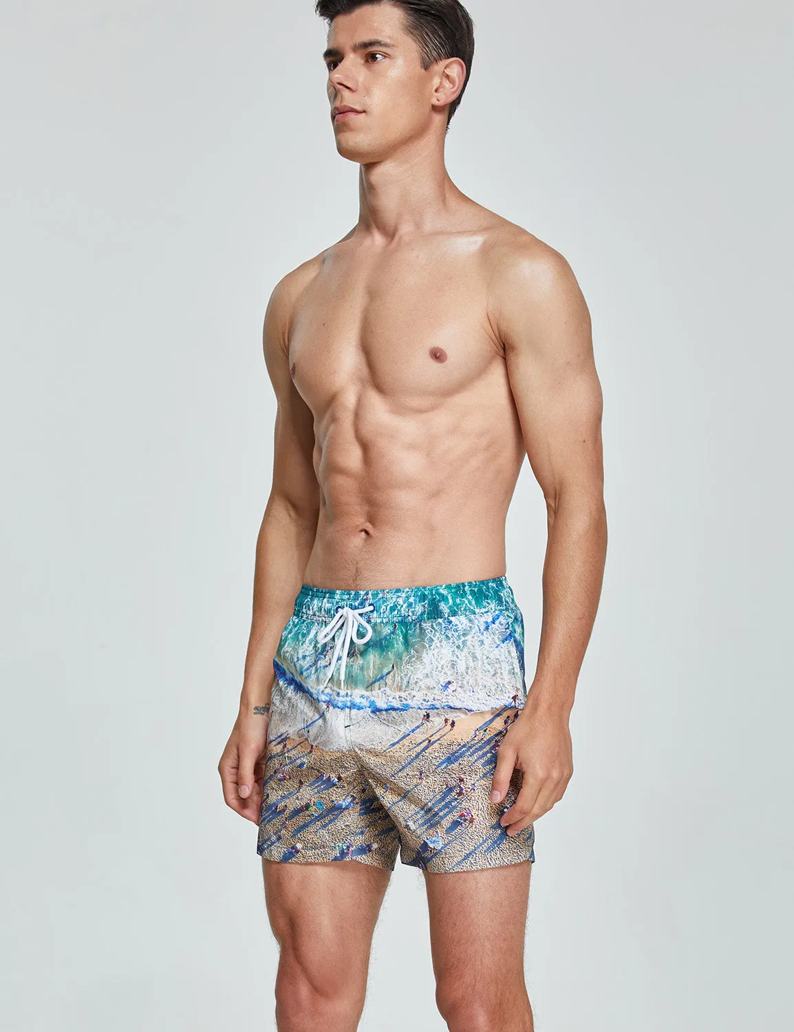 Swim Shorts 231301 with Quick-Dry in Green Beach