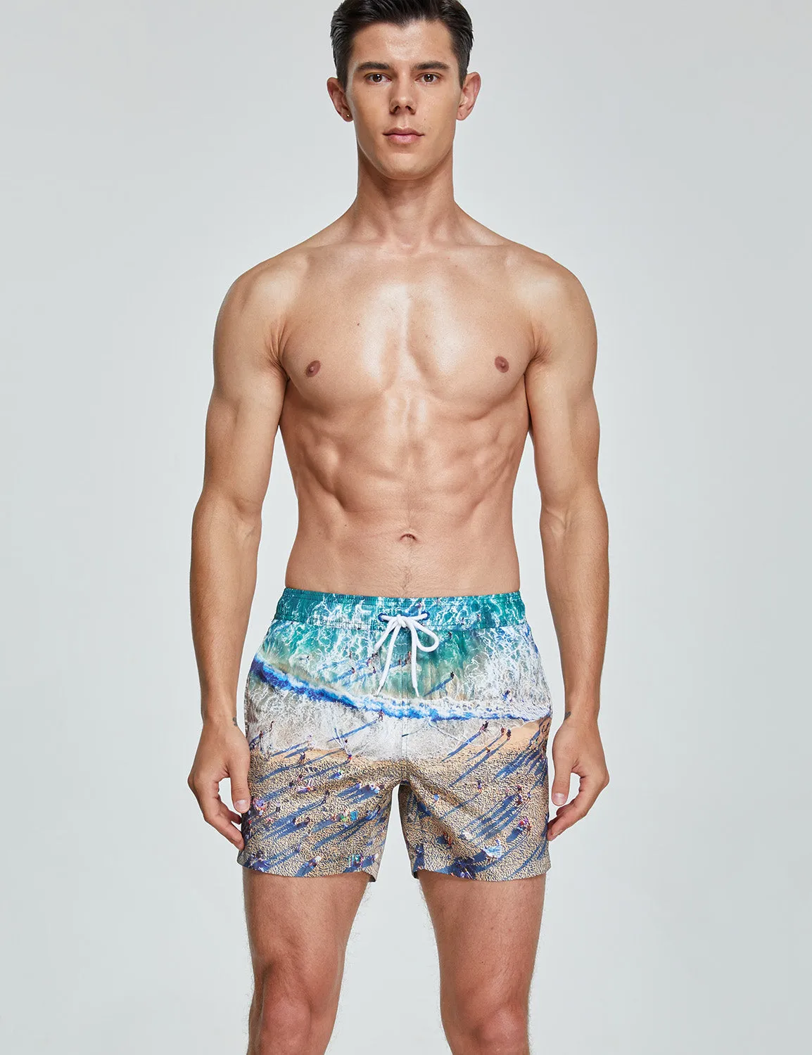 Swim Shorts 231301 with Quick-Dry in Green Beach