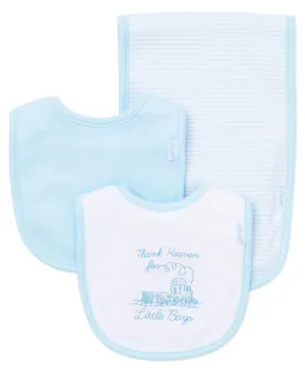 Thank Heaven For Little Boys Bib & Burp Set