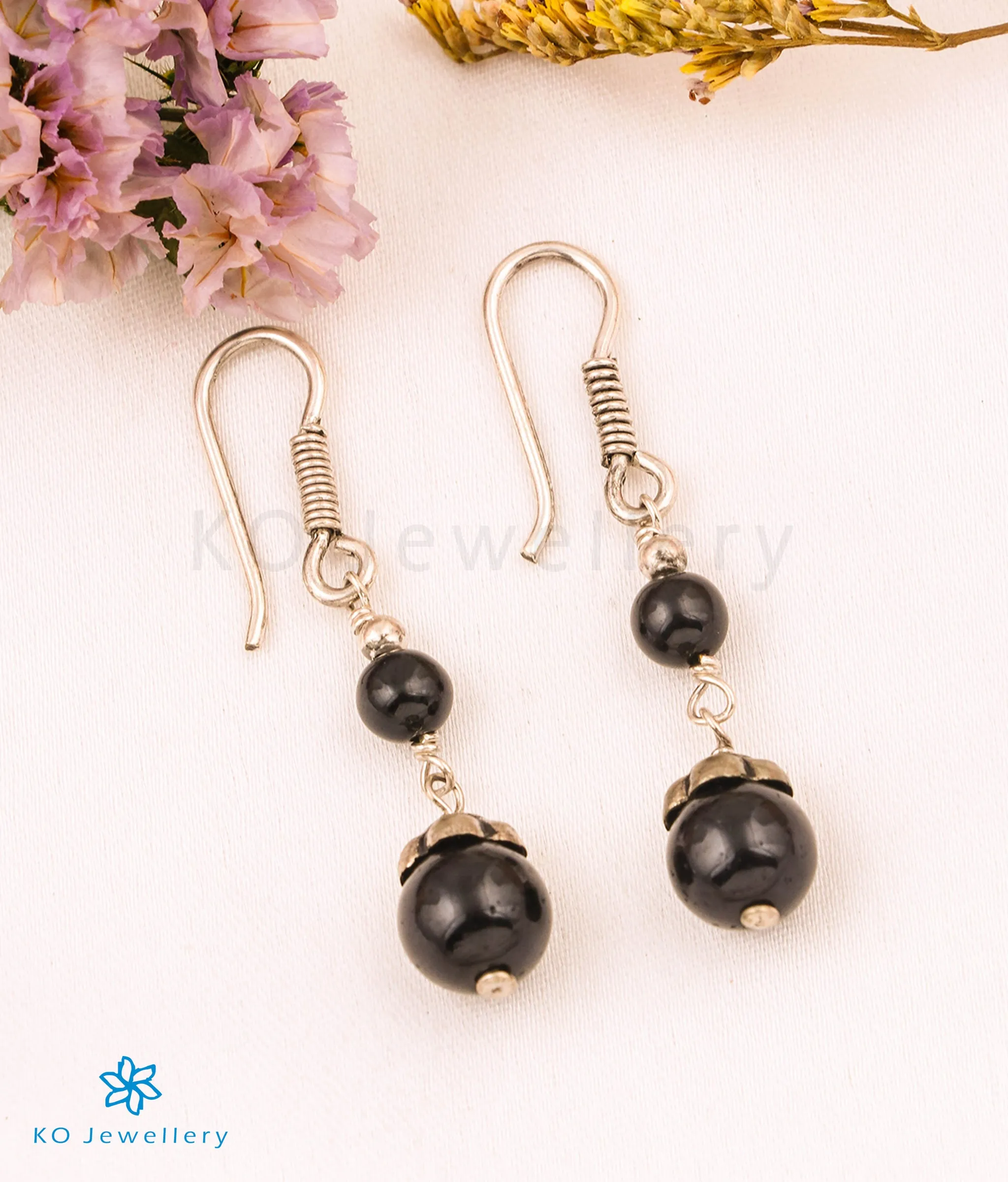 The Black Onyx Silver Gemstone Earring