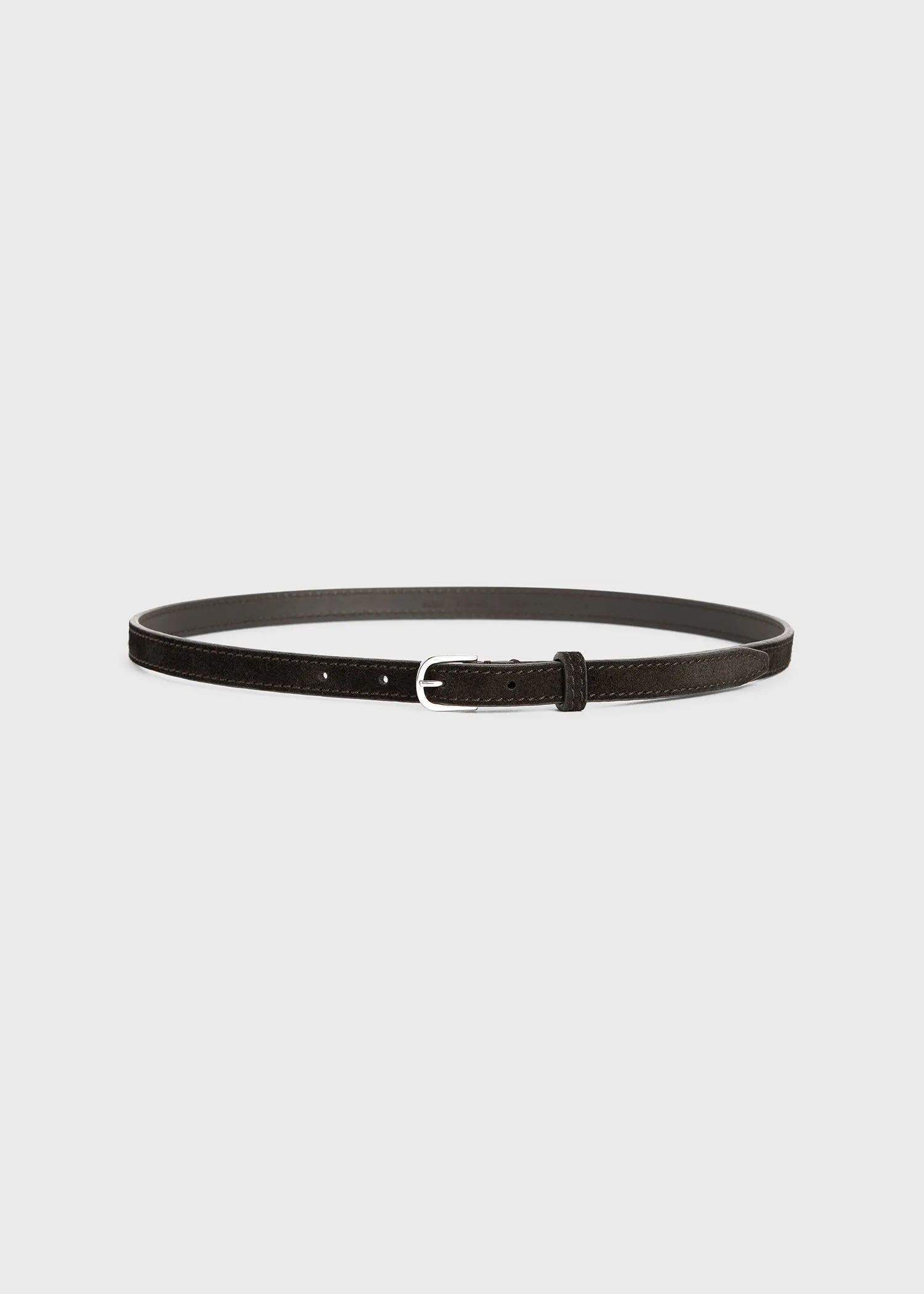 Thin trouser leather belt espresso