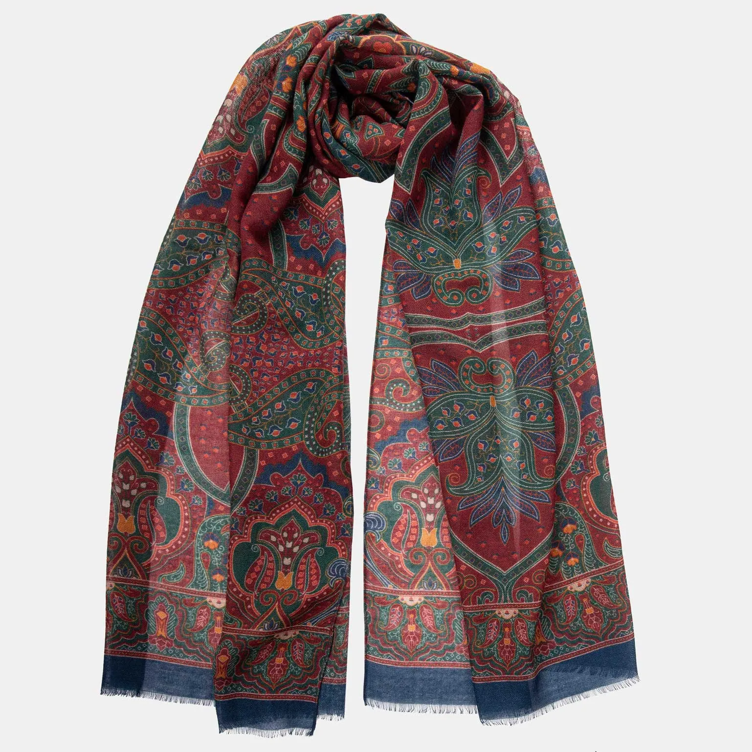 Uffizi - Wool Scarf - Chianti Red