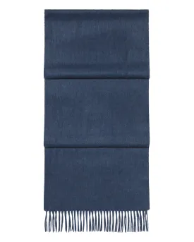 Unisex Large Woven Cashmere Scarf Caviar Blue