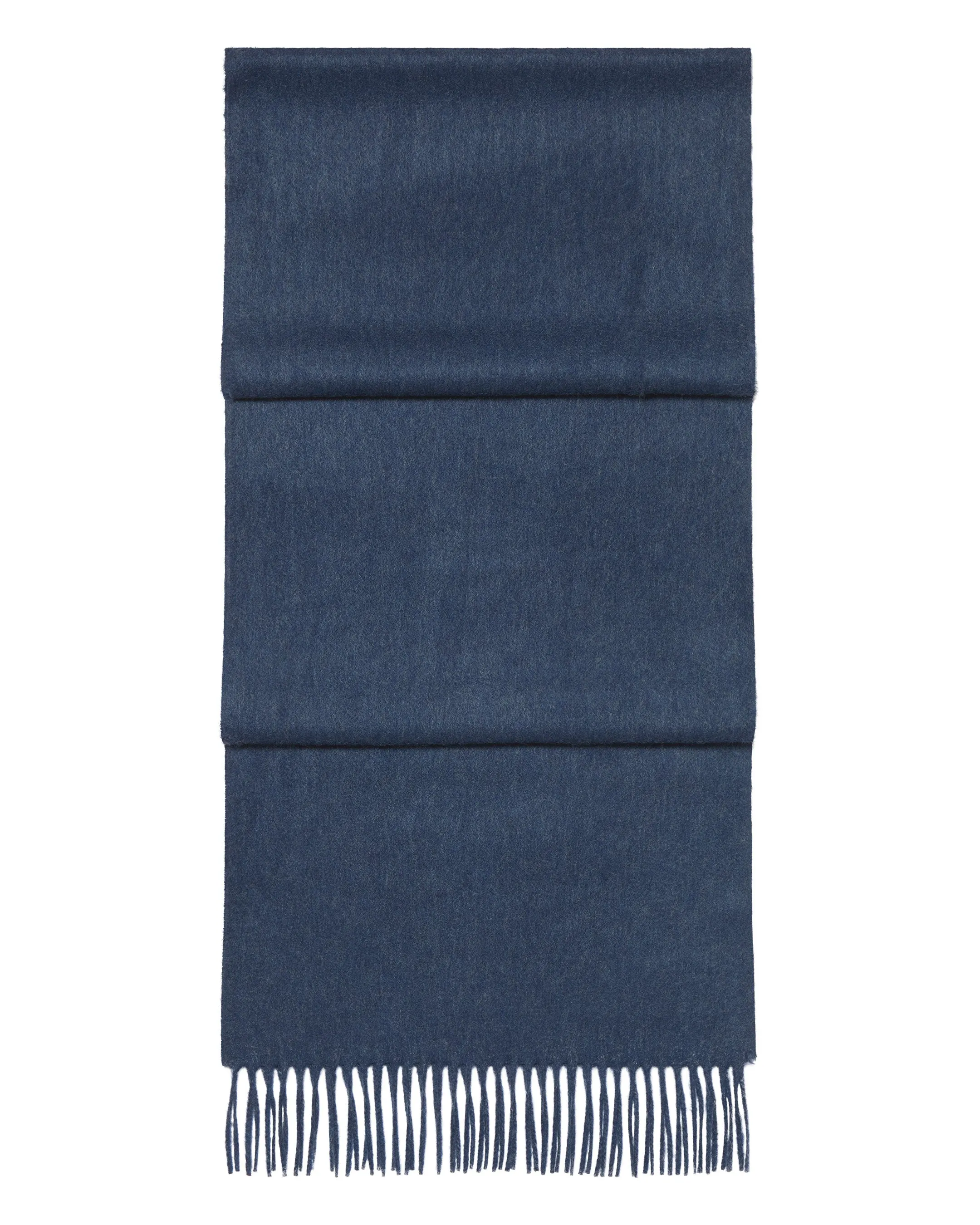 Unisex Large Woven Cashmere Scarf Caviar Blue