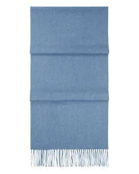 Unisex Large Woven Cashmere Scarf Ocean Blue