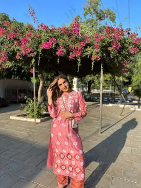 Urjaa in Fizaa Pink Chikankari Chanderi Silk Kurta