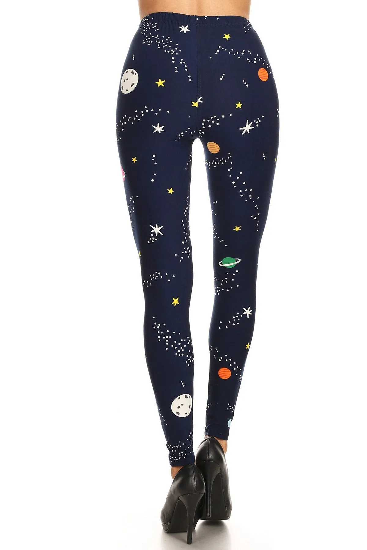 Women's 3X 5X Colorful Planet Space Pattern Printed Leggings