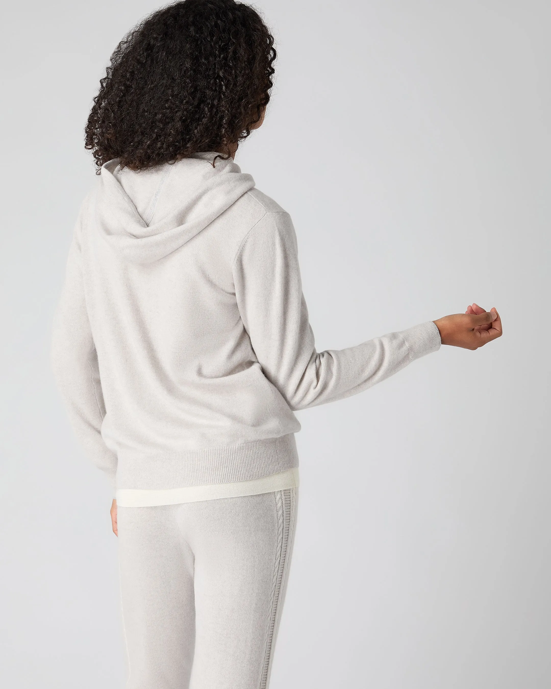 Women's Ada Cashmere Hoodie Pebble Grey