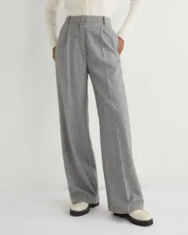 Women's Florence Herringbone Wide Leg Trouser Grey