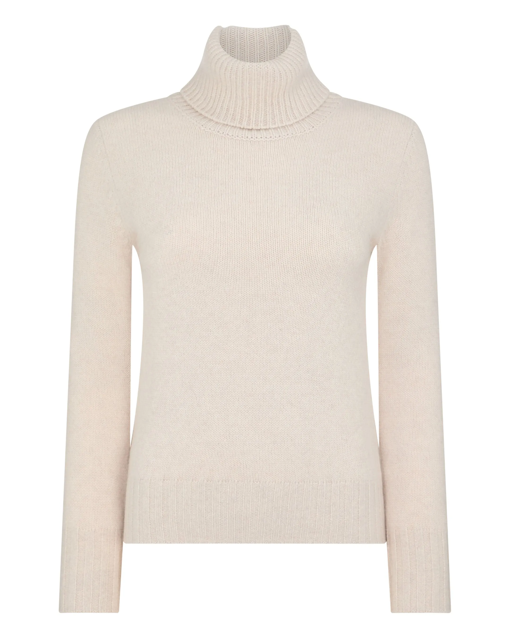 Women's Hazel Chunky Roll Neck Cashmere Jumper Frost White