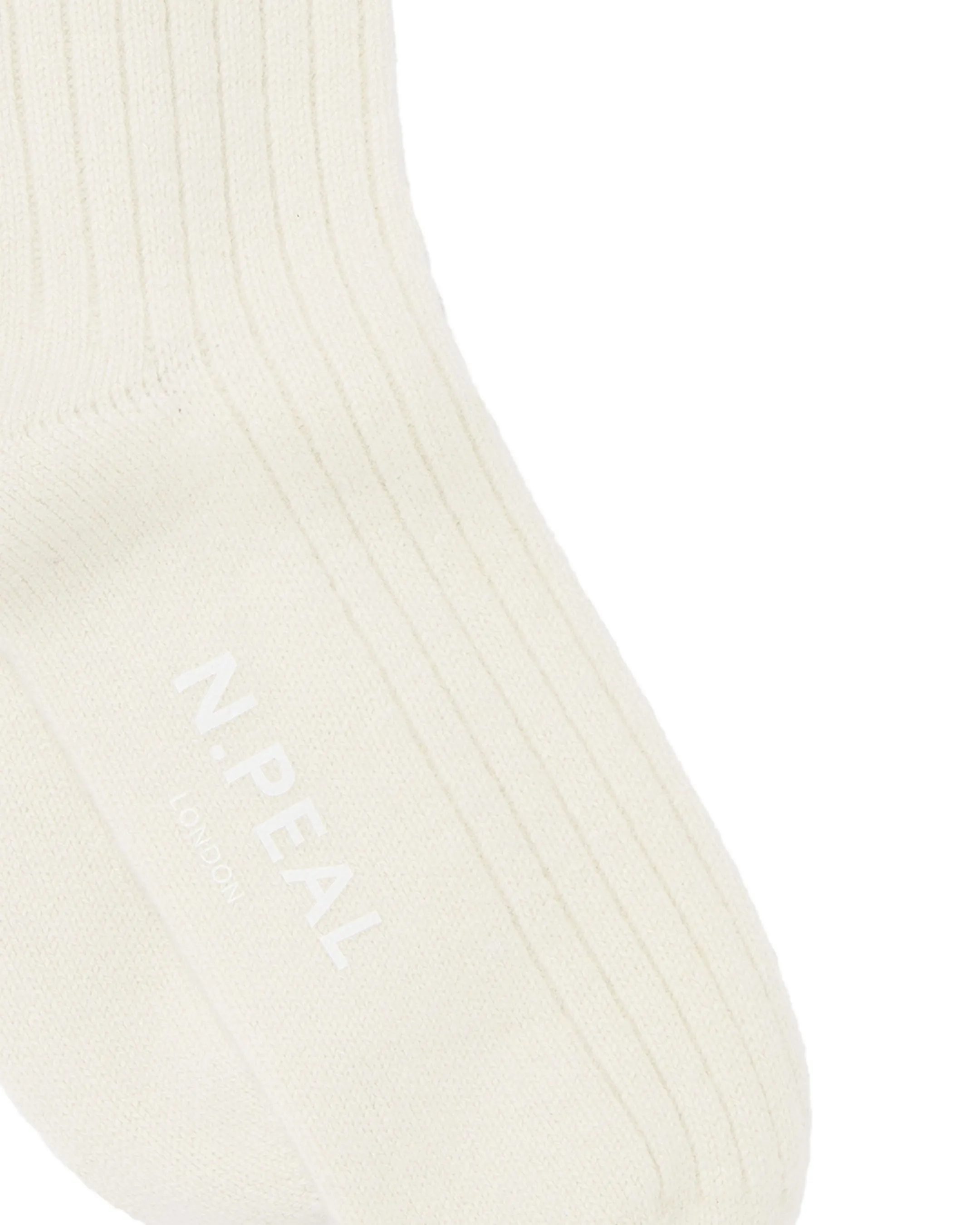 Women's Rib Cashmere House Socks New Ivory White