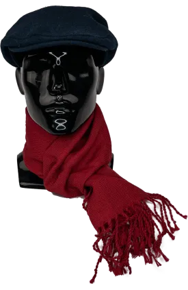 Wool 100% Scarf-2505-Red