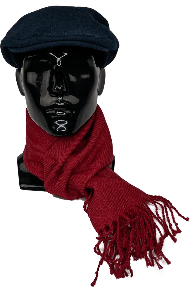 Wool 100% Scarf-2505-Red