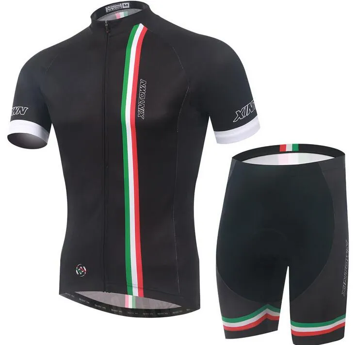 XINTOWN Italy Black Short Sleeve Cycling Jersey Set