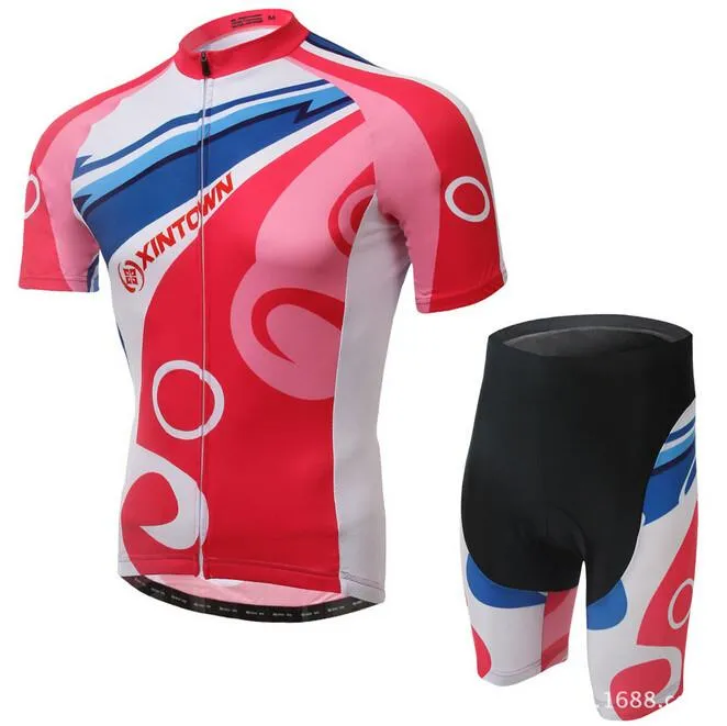 XINTOWN Red White Short Sleeve Cycling Jersey Set